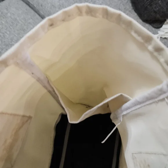 Harvard Vinyl Canvas Tote Two Tone Laege BLACK/BURGANDY/CREAM - Picture 7 of 12